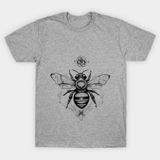 Bee Wild Animal Nature Illustration Art Tattoo T-Shirt